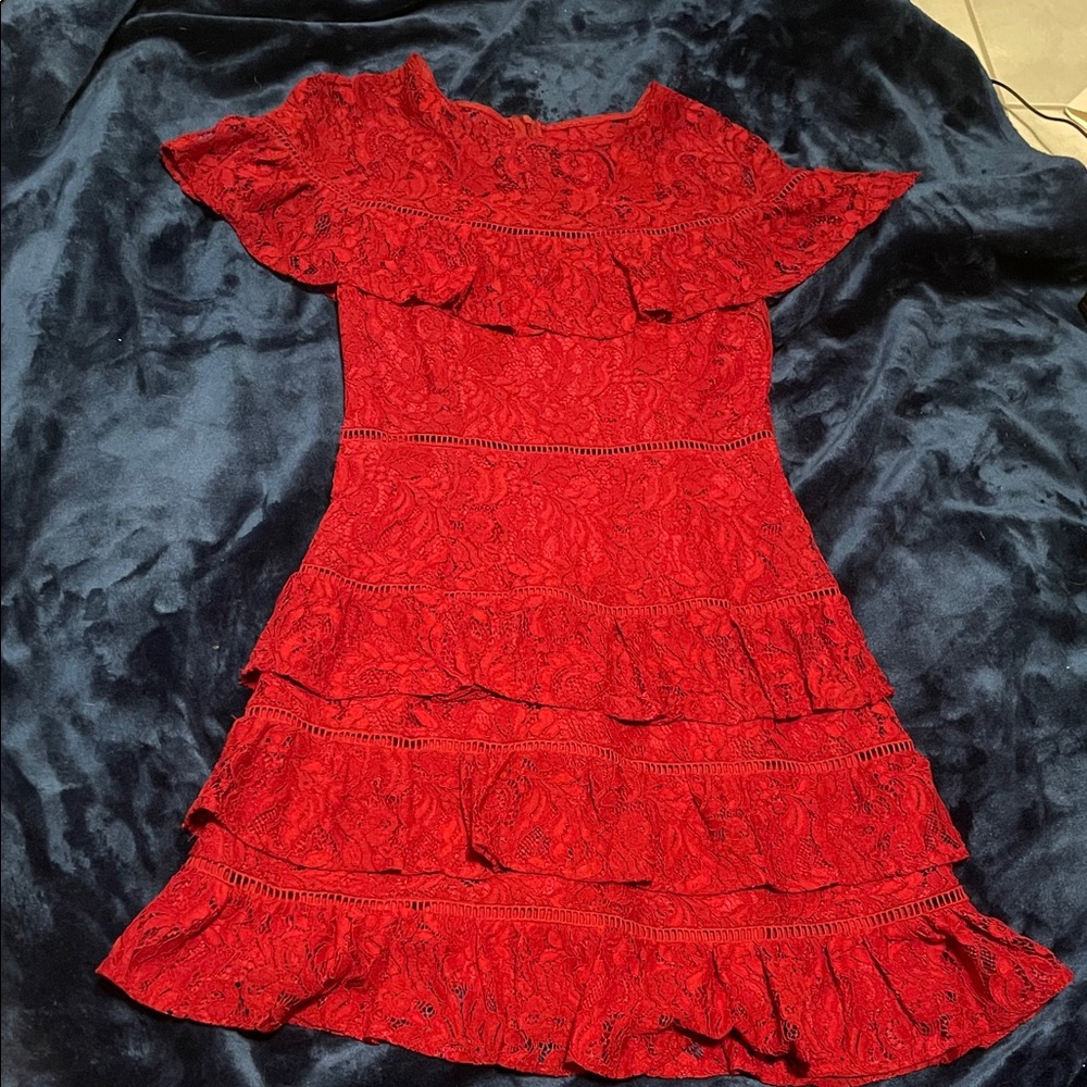 BB Dakota Elegant Red Lace Dress